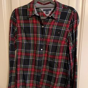 Tommy Hilfiger Plaid Blouse. Size Medium